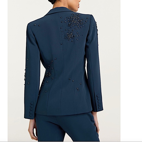 Cinq a Sept RHINESTONE CRACKLE EMBELLISHED CHEYENNE BLAZER - Picture 4 of 16